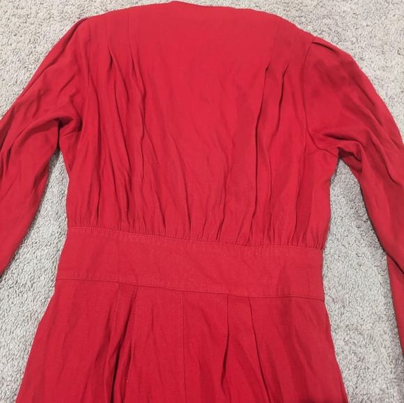 Vintage Button front long sleeve red dress Susan Bennett size 8 - Picture 12 of 12